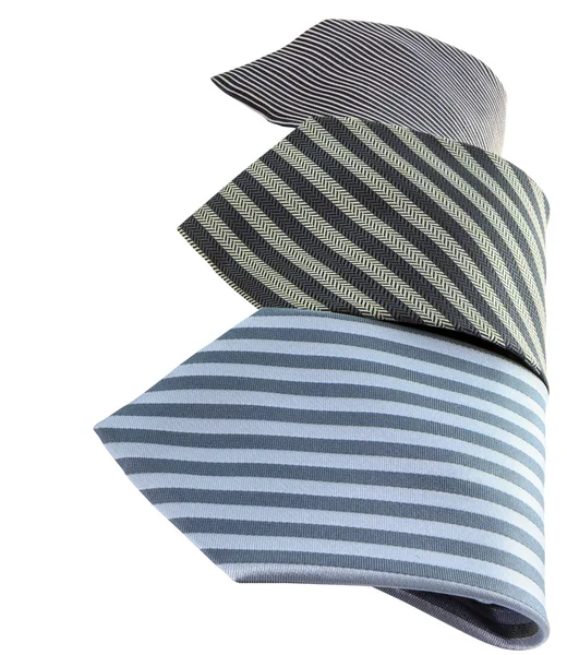 Drei Muster Krawatten isolieren für Hintergrund — Stockfoto