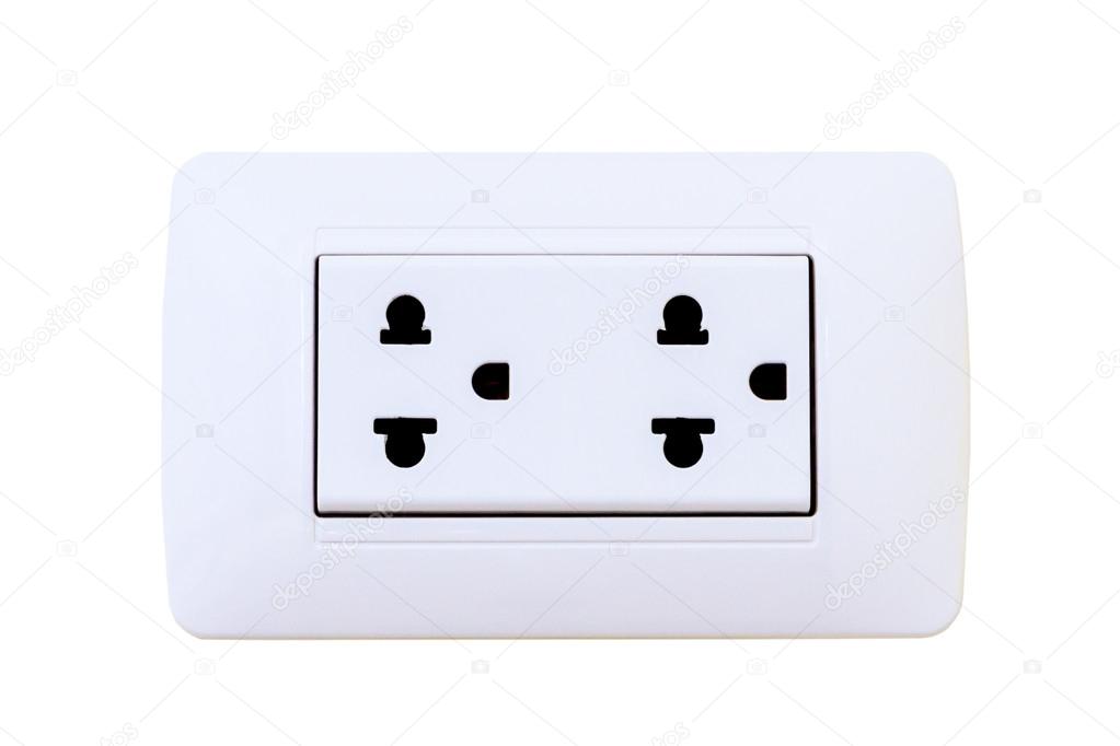 Thailand electrical outlet isolated on a white