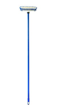 Süpürge beyaz arka plan üzerinde ovma mavi