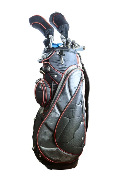 Velho saco de tacos de golfe de duas cores — Fotografia de Stock