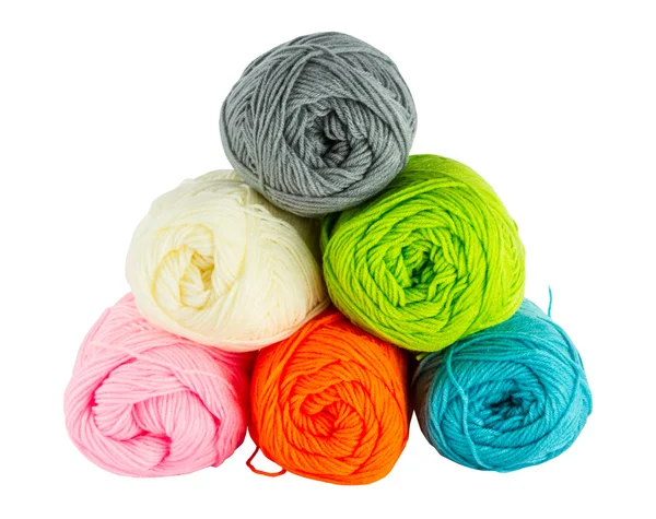 Colorful balls of knitting yarn — Stock Photo, Image