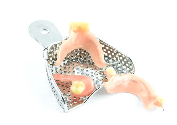Trays with denture — Stock Photo, Image