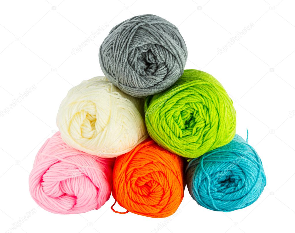 colorful balls of knitting yarn