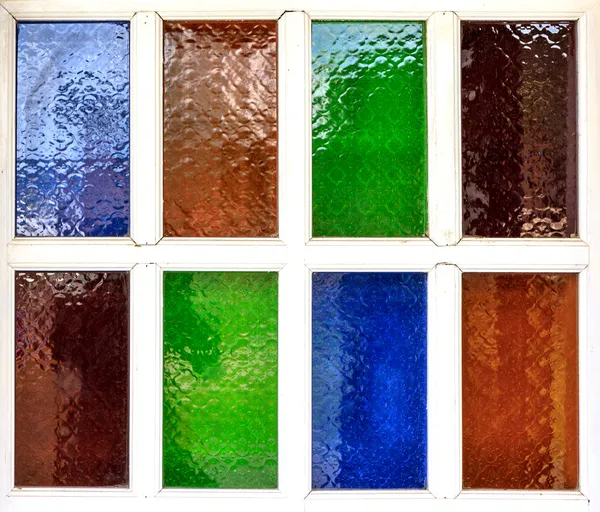 Flerfarget glassvindu – stockfoto