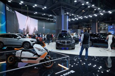 BARCELONA, SPAIN -10.07.2021 Otomobil Sergisi Barcelona 2021. BMW marka sergisi