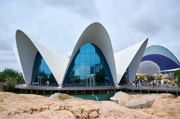 Valencia Espanha 2021 Cidade Das Artes Ciências Arquitetônico Oceanográfico — Fotografia de Stock