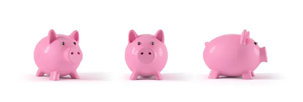 Piggy Bank Isolated White Background Money Saving Concept — Stock Photo, Image