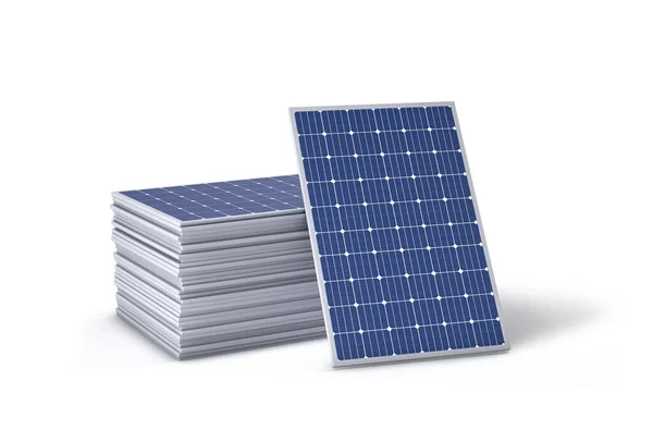 太阳能电池板或太阳能电池板 白色背景隔离 — 图库照片