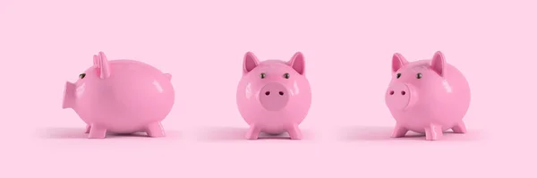 Piggy Bank Pink Background Money Saving Concept — Stock Photo, Image