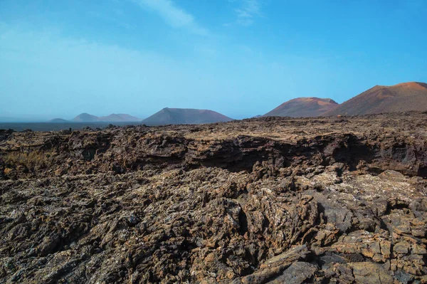 Paisaje Volcánico Del Parque Nacional Timanfaya Isla Lanzarote — Foto de Stock