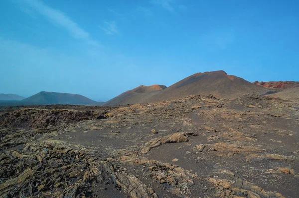 Paisaje Volcánico Del Parque Nacional Timanfaya Isla Lanzarote — Foto de Stock