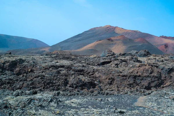 Paisaje Volcánico Del Parque Nacional Timanfaya Isla Lanzarote — Foto de Stock
