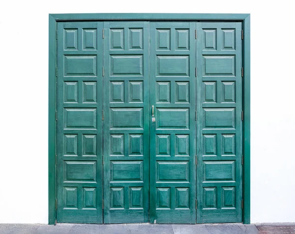 Vecchia Porta Legno Colore Verde Stile Rustico — Foto Stock