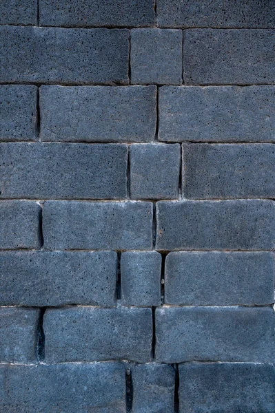 Černá Sopečná Kamenná Zeď Pozadí Kamennou Texturou Pozadí Kamennou Texturou — Stock fotografie