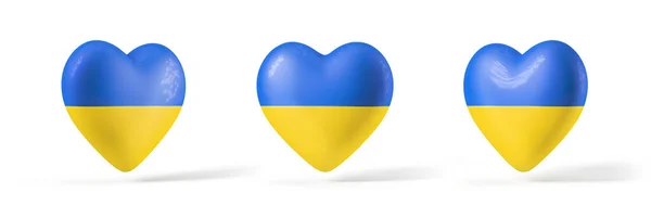 Srdce Vlajkou Ukrajinské Izolované Pozadí — Stock fotografie