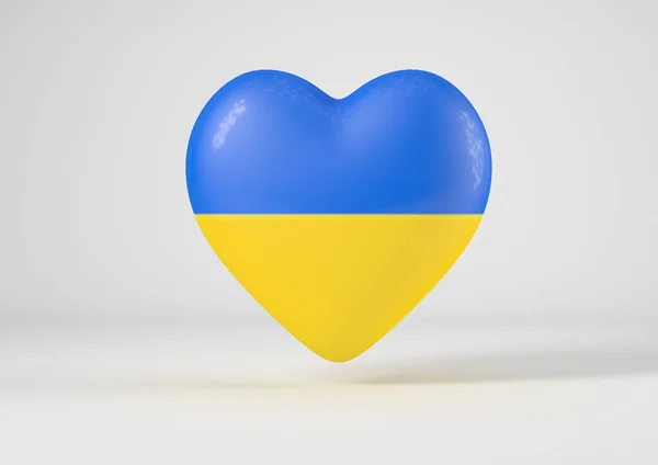 Srdce Barvami Vlajky Ukrajiny — Stock fotografie