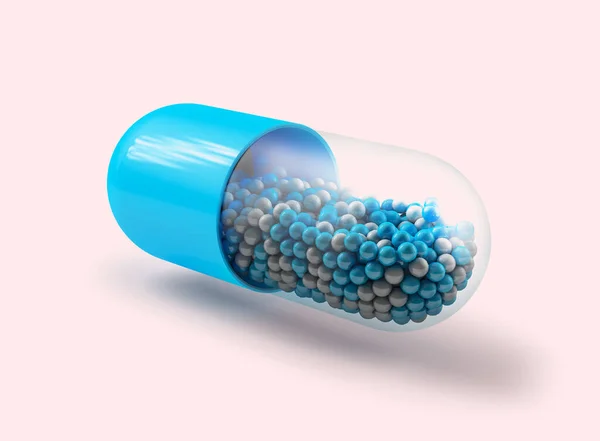 Cápsula Azul Píldora Medicamento Aislados Del Fondo —  Fotos de Stock
