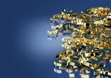 Fotokopi alanı olan bir masadaki bir yığın Euro işareti