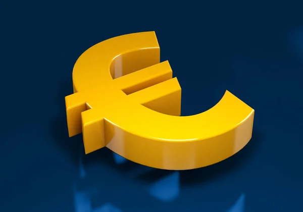 Euró Jel Kék Háttérrel — Stock Fotó
