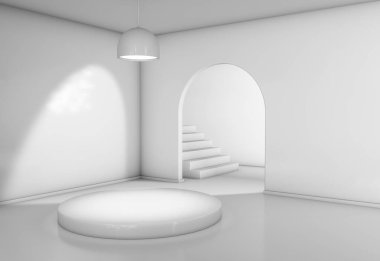 Ürününüz için podyumlu oda, 3D görüntüleme