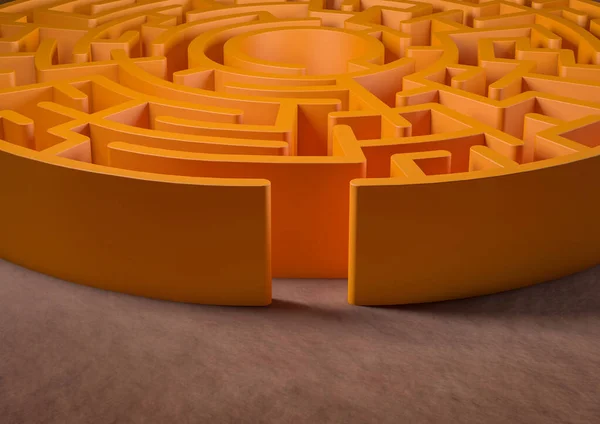 Circular Maze Labyrinth Door Way Success — Stock Fotó
