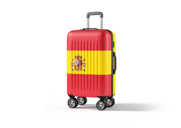 Подорожні Валізи Прапором Іспанії — стокове фото