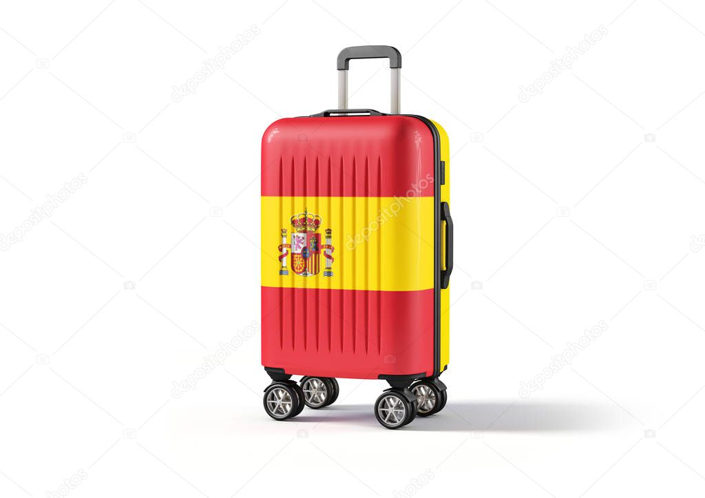 Travel suitcase with the flag of Spain