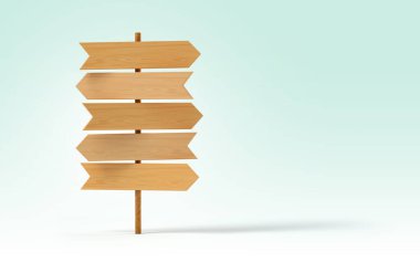 Kopya alanı ile ahşap kavşak işareti