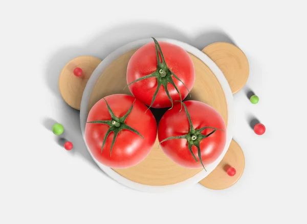 Top View Fresh Tomatoes Plate — Photo