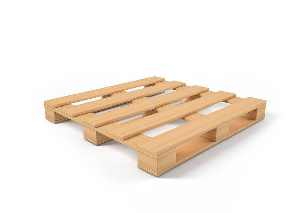 деревянный поддон на белом фоне