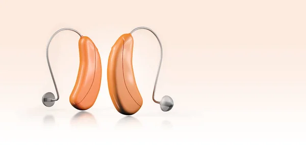 Hearing Aids Deaf Orange Color Copy Space — Fotografia de Stock