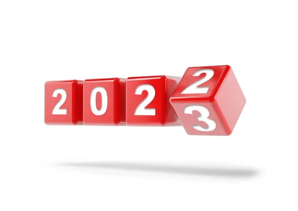 Flipping Cubes New Year Change 2022 2023 — Stock Photo, Image