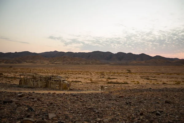 Hora Azul Después Del Atardecer Detrás Las Montañas Desierto Egipto —  Fotos de Stock