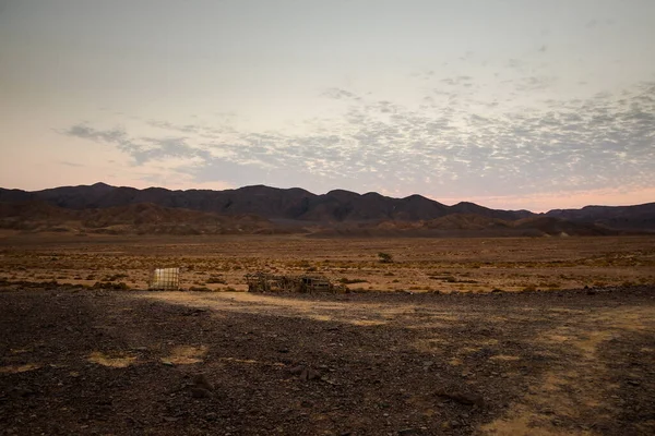 Hora Azul Después Del Atardecer Detrás Las Montañas Desierto Egipto —  Fotos de Stock