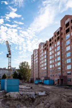 Crane 's Steel çerçeve yapısı, Brick Binaları, Yapısal Çelik Kiriş İnşaat Alanı' nda büyük binalar inşa edildi. İnşaat Makinesi.