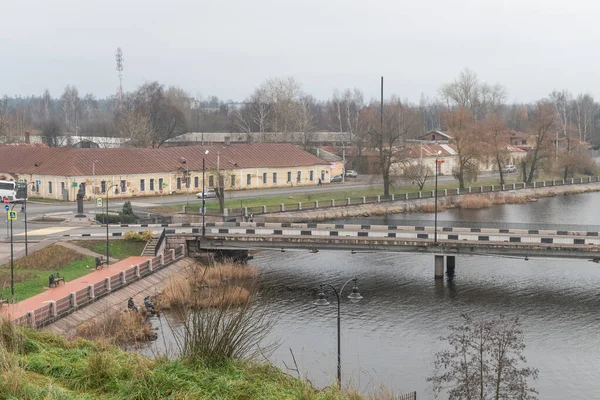 VYBORG, RUSSIA - 31 Ekim 2021: Eski Kale Köprüsü