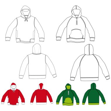 Set of Hooded shirts clipart