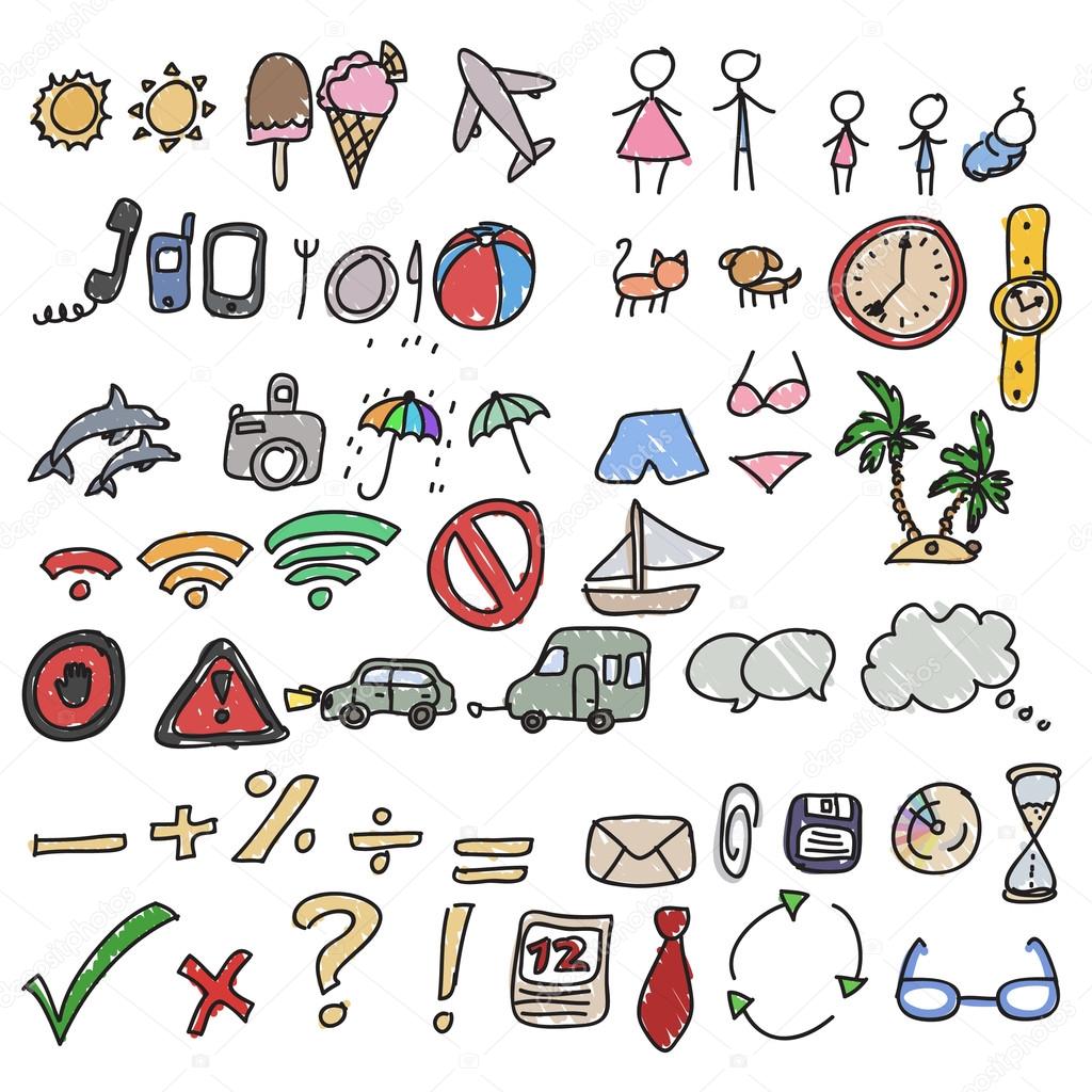 Hand drawn icons — Stock Vector © snoopgraphics 23529795