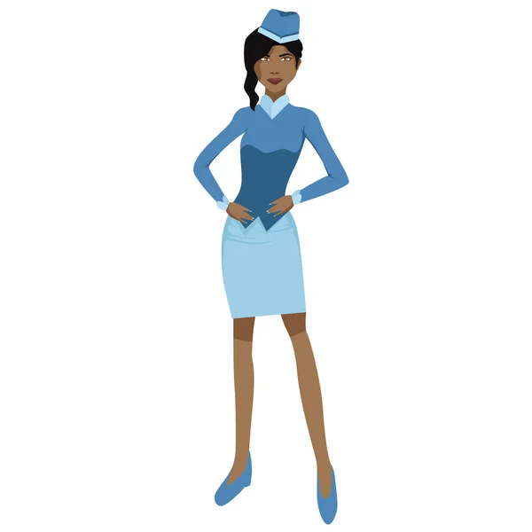 Afro-amerikai stewardess — Stock Vector