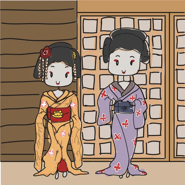 Geisha — Stockvector