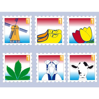 Dutch stamps clipart