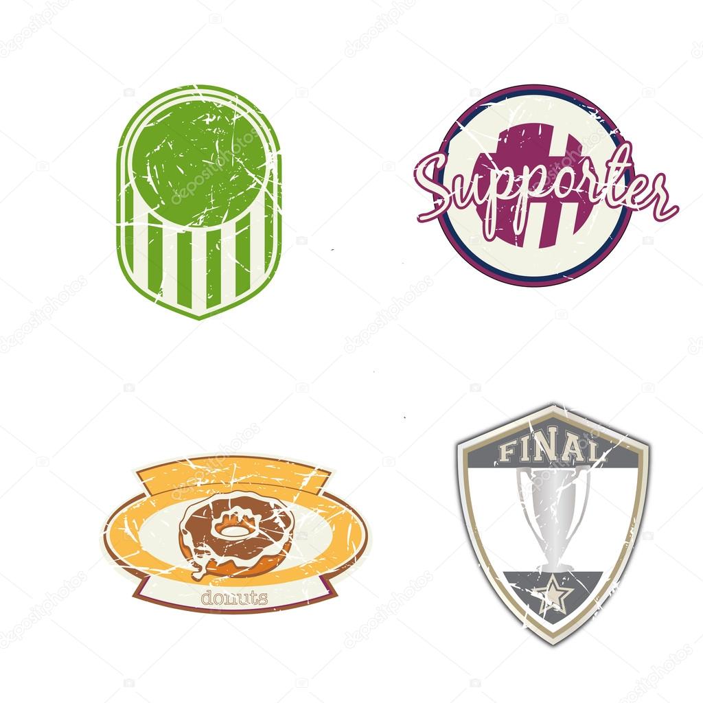 Set of vintage grunge style sports logos