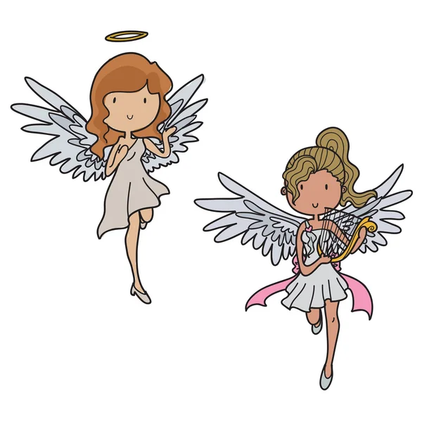 Set of angels — Stock Vector