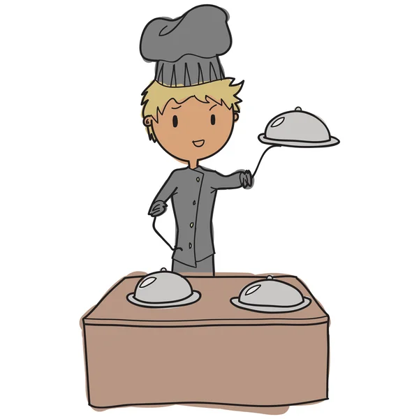 Vetor jovem chef — Vetor de Stock