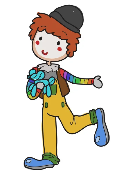 Clown vecteur dessiné à la main — Image vectorielle