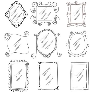 Stil resim çerçeveleri vektör doodle