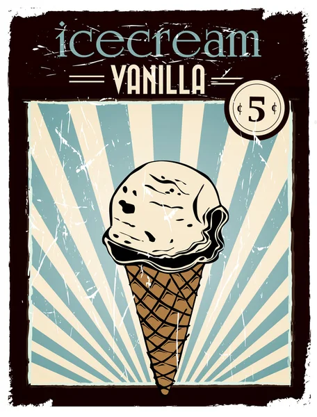 Crème glacée vanille vintage affiche Vecteurs De Stock Libres De Droits