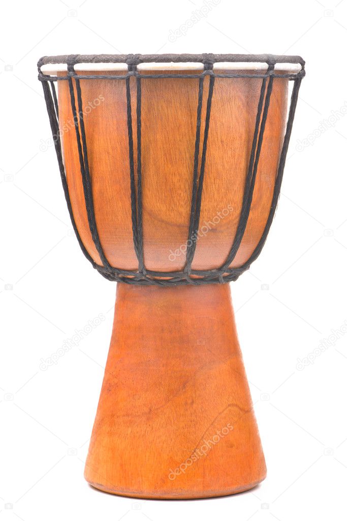 African djembe drum isolated on white background