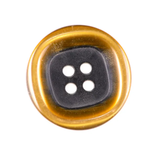 Стара коричнева кнопка ізольована на білому тлі — стокове фото