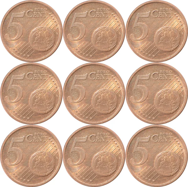 The Five Euro Cent, European Money — стоковое фото